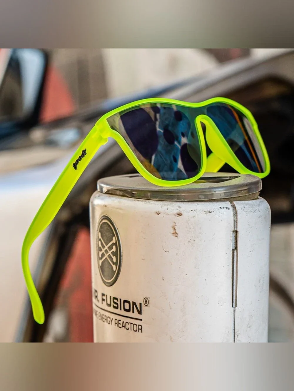 Goodr - VRG - Neon Yellow-Green Sunglasses - Flux Capacitor Style